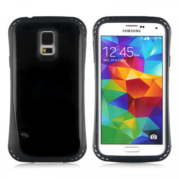 Wholesale Samsung Galaxy S5 i9600 First Class Gummy Hybrid Case (Black)